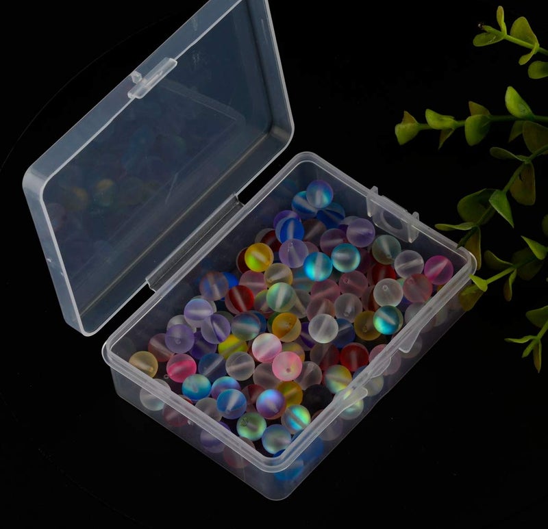 Cmidy Matte Aurora Crystal Glass Beads 100pcs 8mm Flash Glitter Shining Mermaid Round Loose Aura Bead Frosted Moonstone for Jewelry Making (Multicolor  8mm) - Image 4